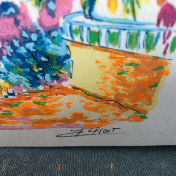 "La Terrasse" by Jean-Claude Picot Seriolithograph - Picture 4 of 7